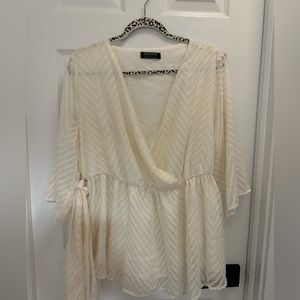 NWOT white top with tie around waist